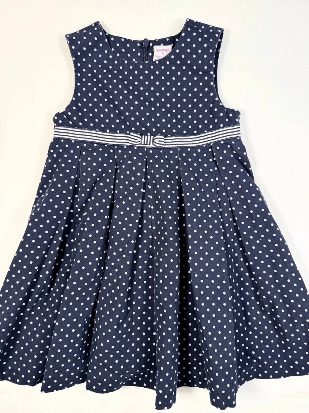VINTAGE‎ GYMBOREE Girls Dress 2T 2003 Polka Dot Nautical Coastal Sleeveless
